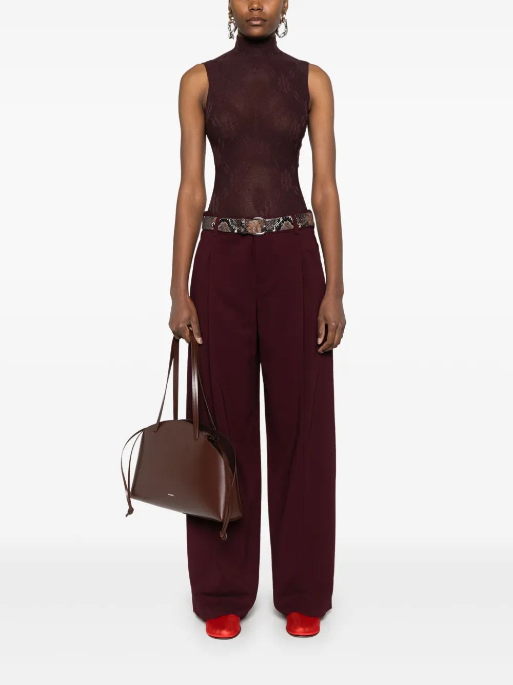 VICTORIA BECKHAM FLORAL-LACE BODYSUIT