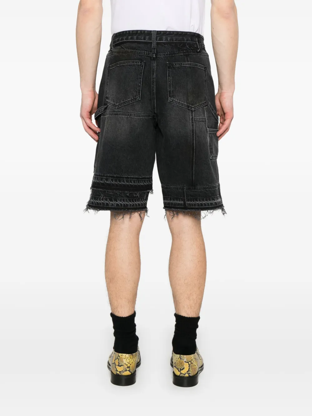 Andersson Bell Patchwork Denim Shorts | Black | FARFETCH