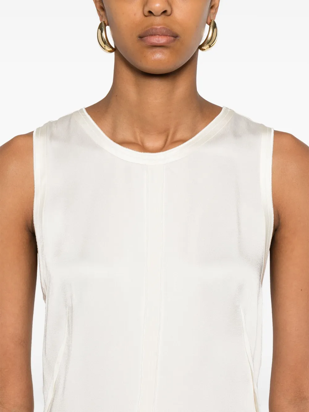Victoria Beckham Satijnen jurk Beige
