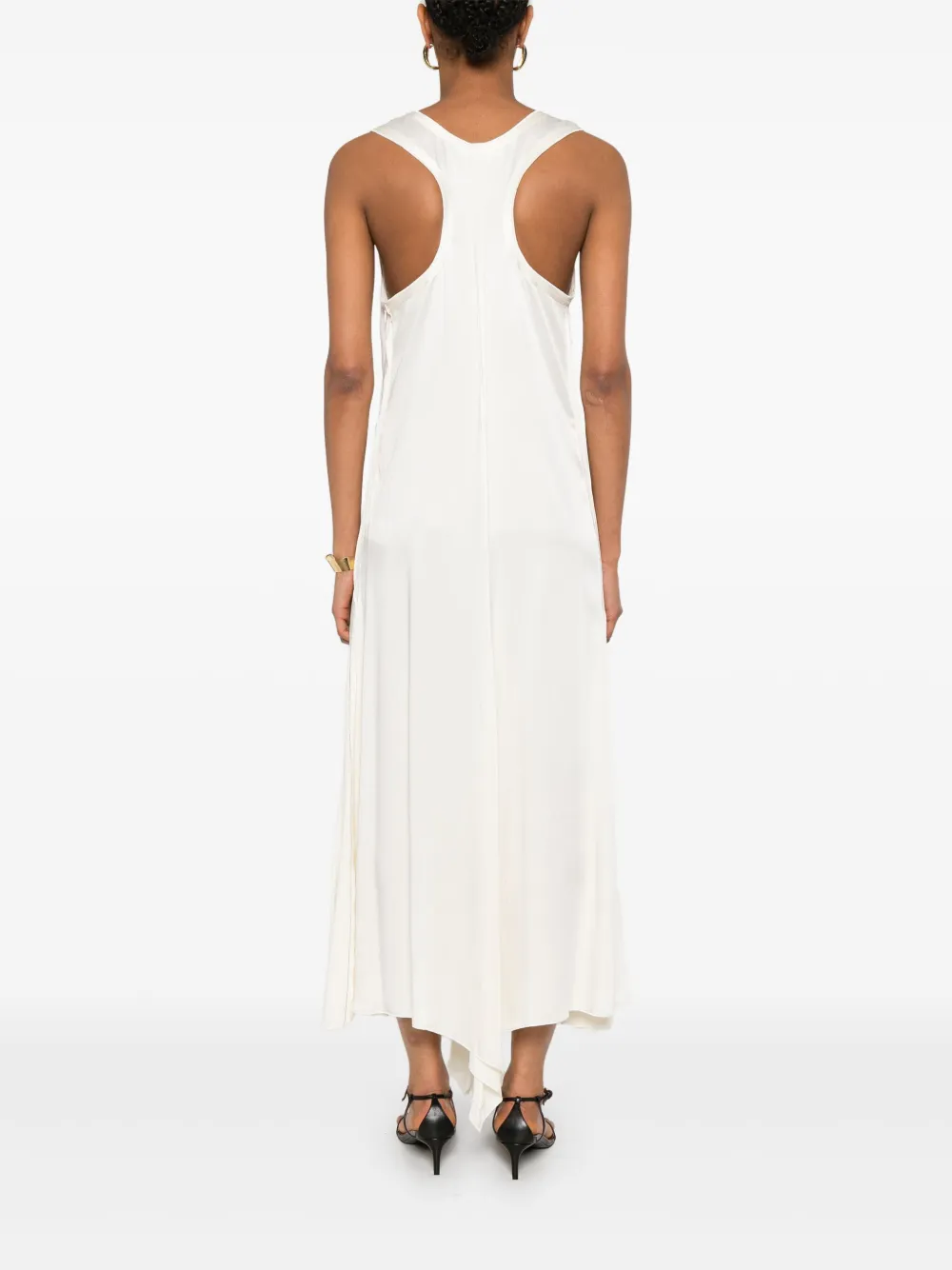 Victoria Beckham Satijnen jurk Beige