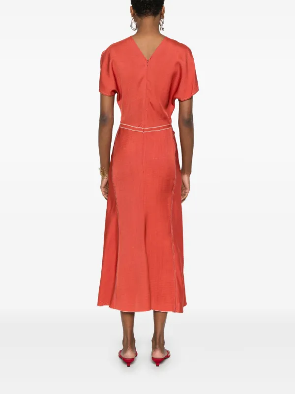 Victoria Beckham ドレープ ドレス | レッド | FARFETCH JP