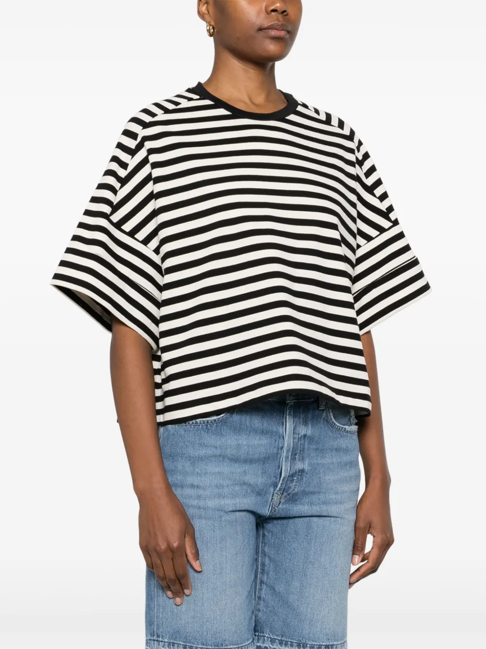DONDUP Gestreept T-shirt Zwart