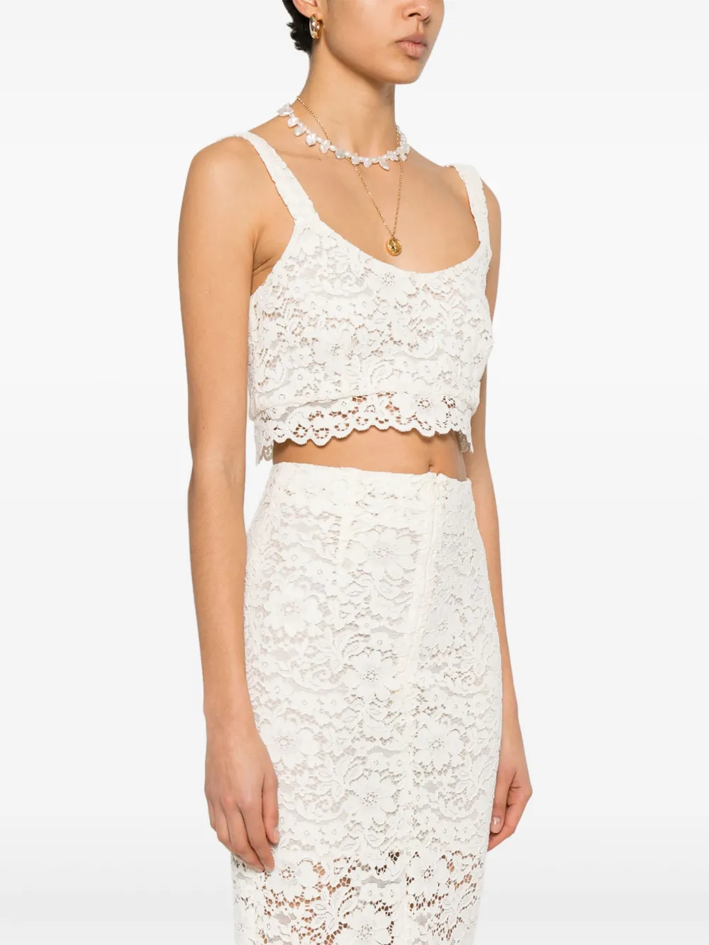 A Paper Kid Corded-lace Top In White