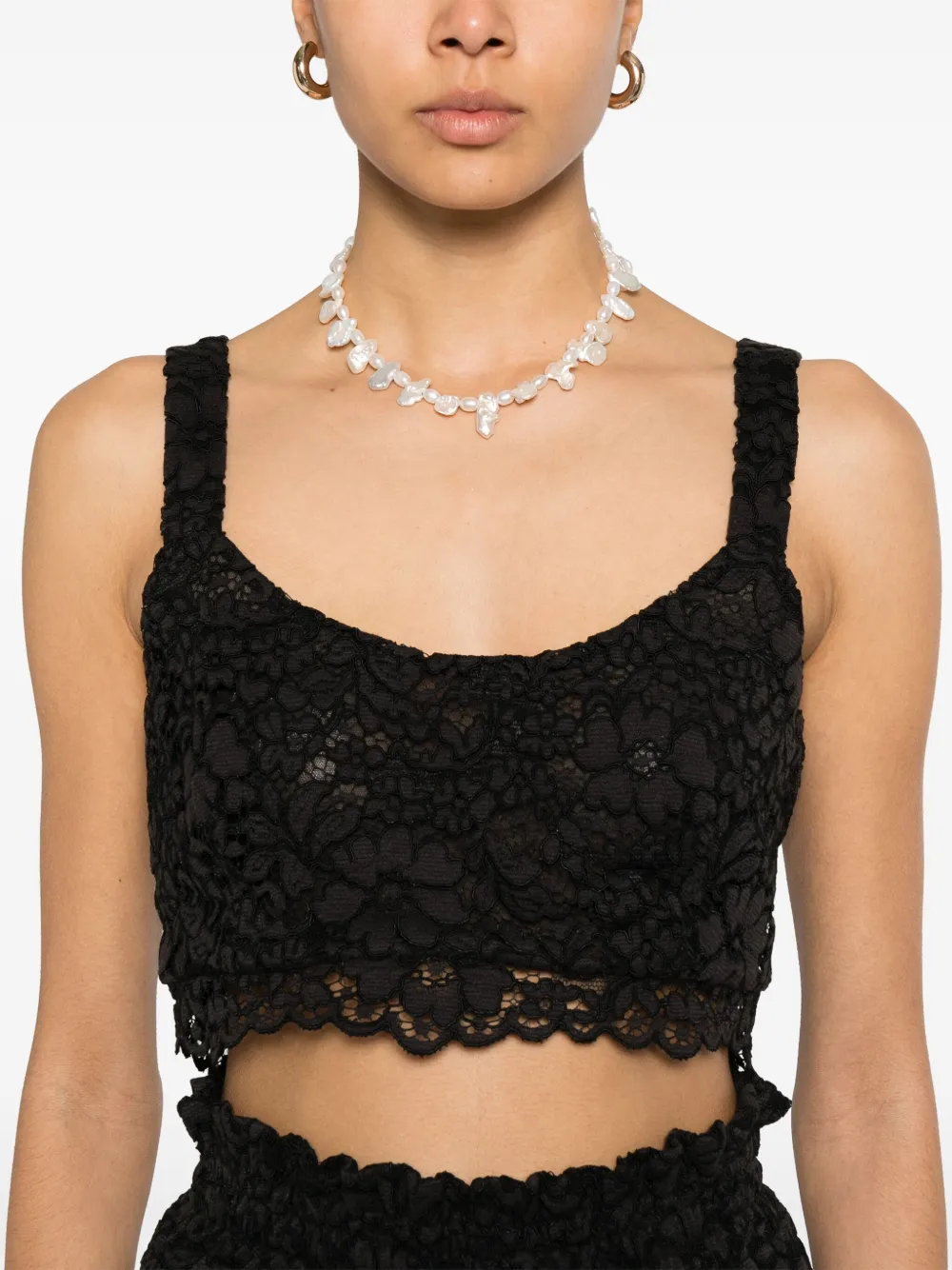 A Paper Kid Corded-lace Top In Black