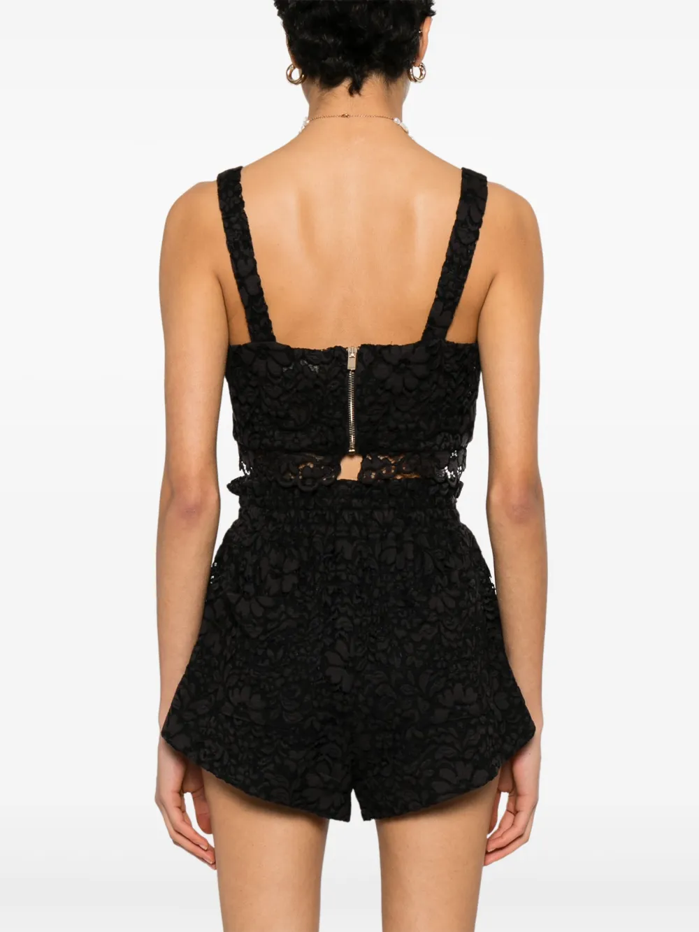 A Paper Kid Corded-lace Top In Black