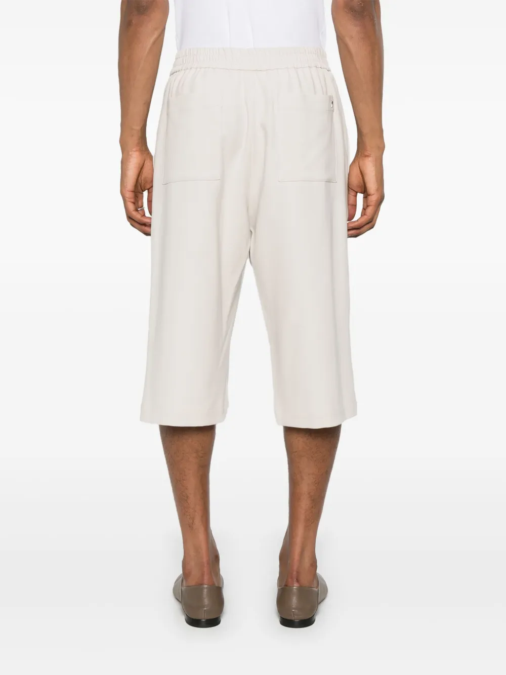 AMI Paris Shorts met logoplakkaat Beige