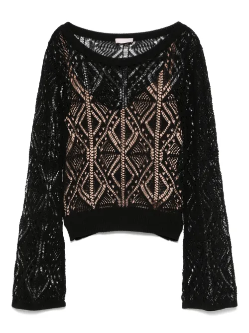 LIU JO haut en crochet - Noir - LIU JO - Modalova