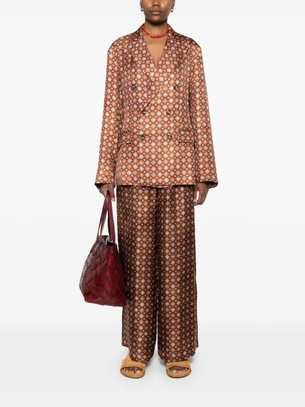 パンツ PIERRE LOUIS MASCIA 10959 Trousers Aloe ALOE Trousers Silk in Multicolor | Pierre-Louis Mascia®