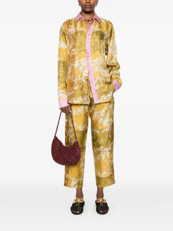パンツ PIERRE LOUIS MASCIA Women Straight Pants ALOEGOTSS PT11903 5 ALOEGOTS Palazzo Trousers Silk in WHITE | Pierre-Louis Mascia®