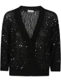 Peserico sequin-embellished cardigan - Black