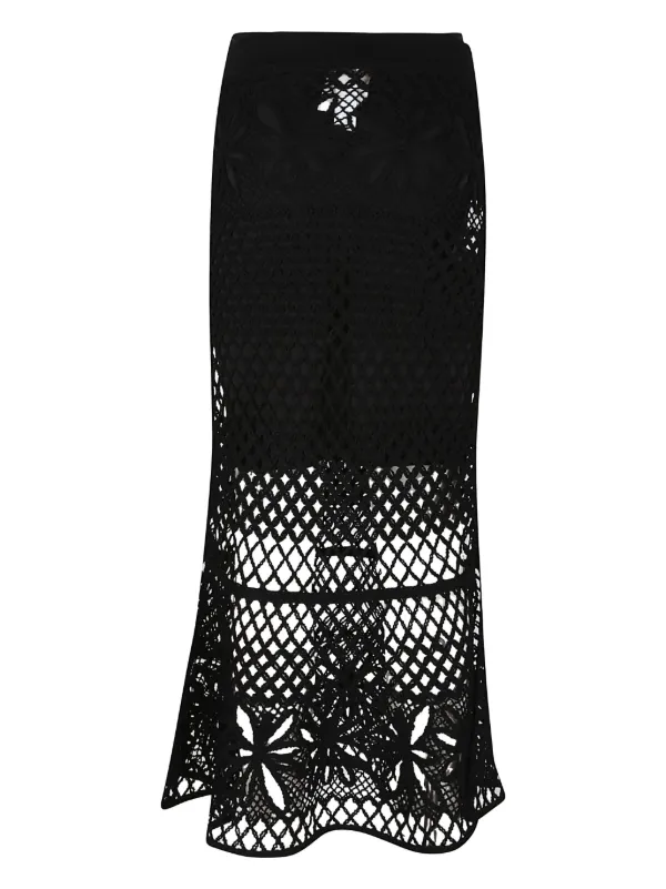 スカート PINKO Women Skirts 104093A23VZ99 Black PINKO crochet-effect Maxi Skirt | Black | FARFETCH