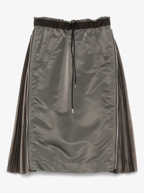sacai twill midi skirt