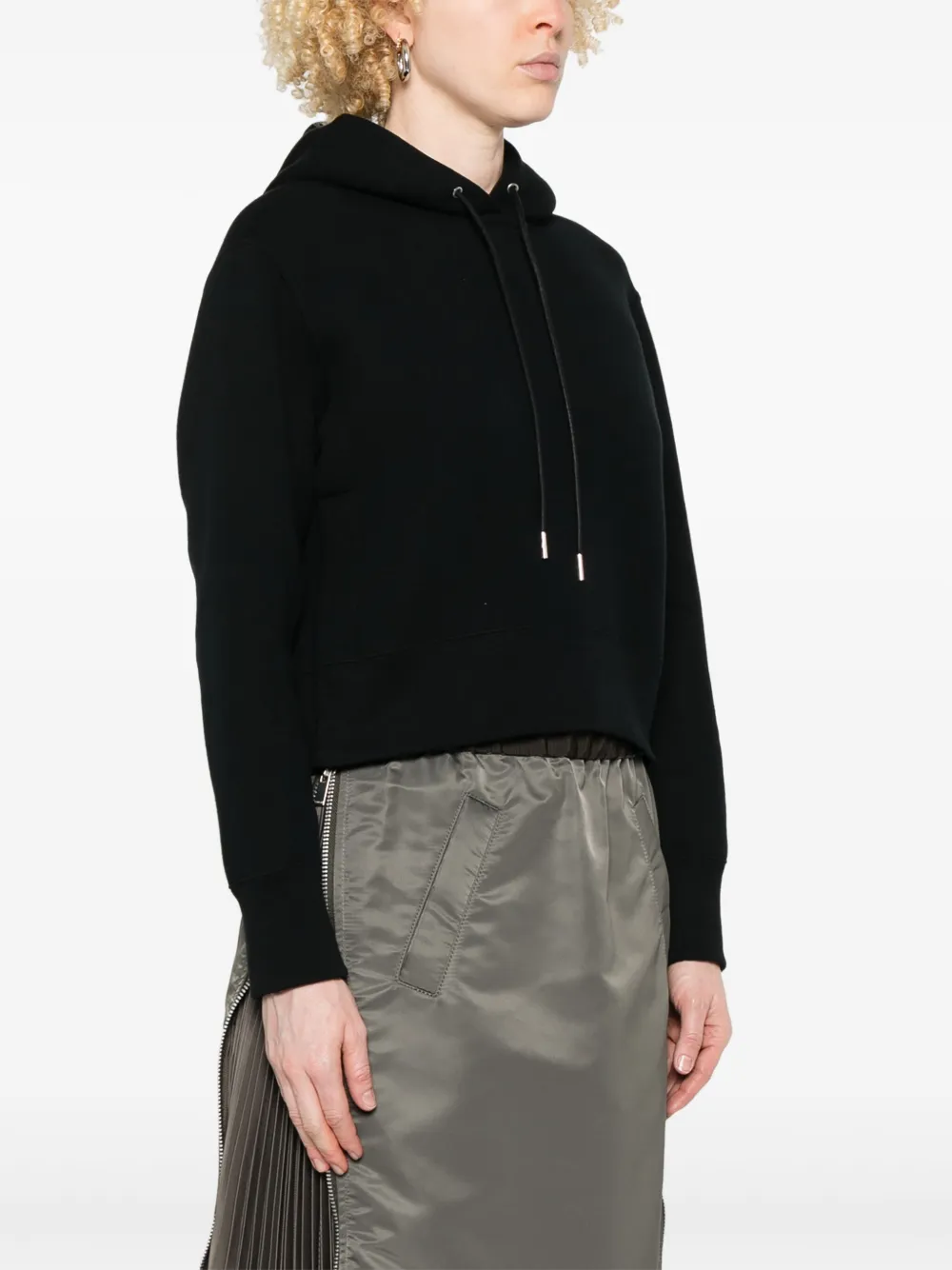 sacai S Sponge hoodie Zwart