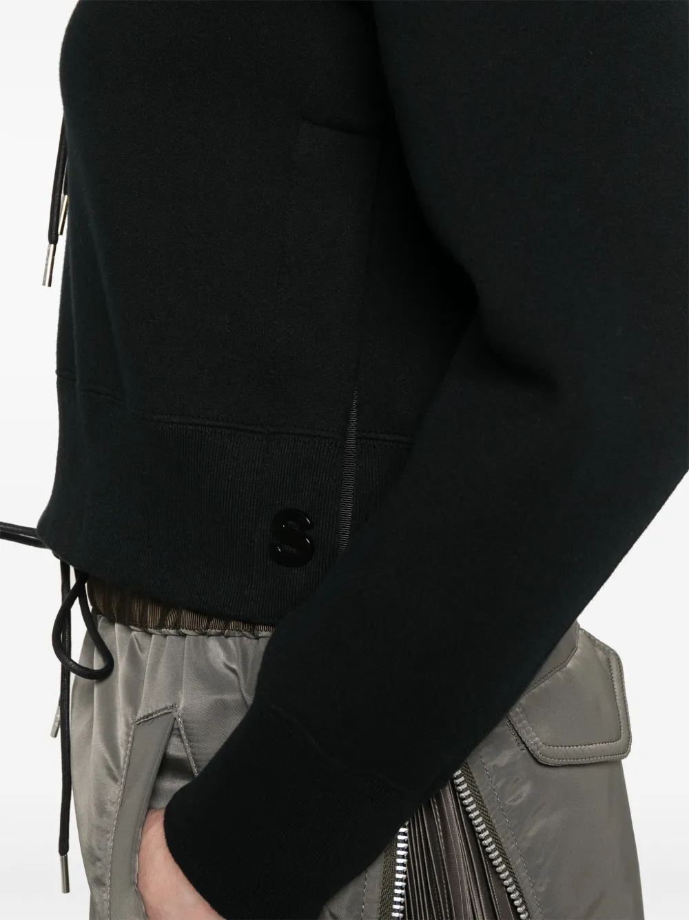 sacai S Sponge hoodie Zwart