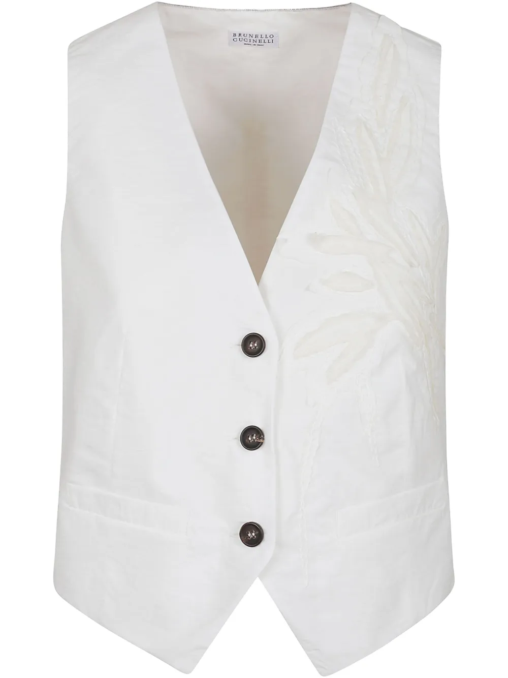 Brunello Cucinelli Gilet met borduurwerk Wit