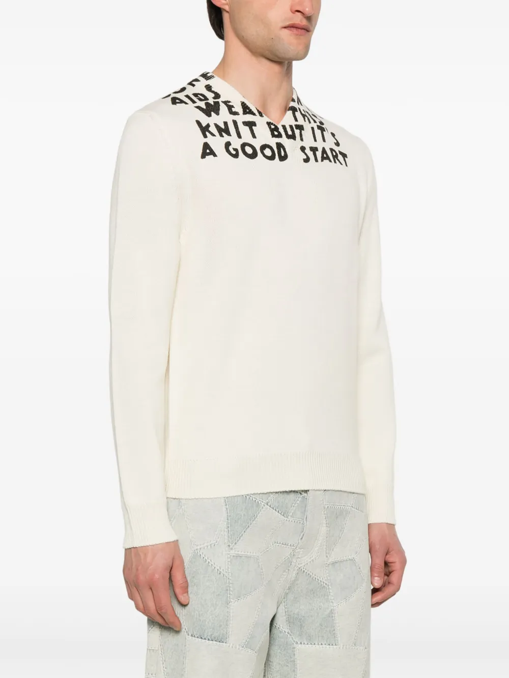 MM6 Maison Margiela Trui met print Beige