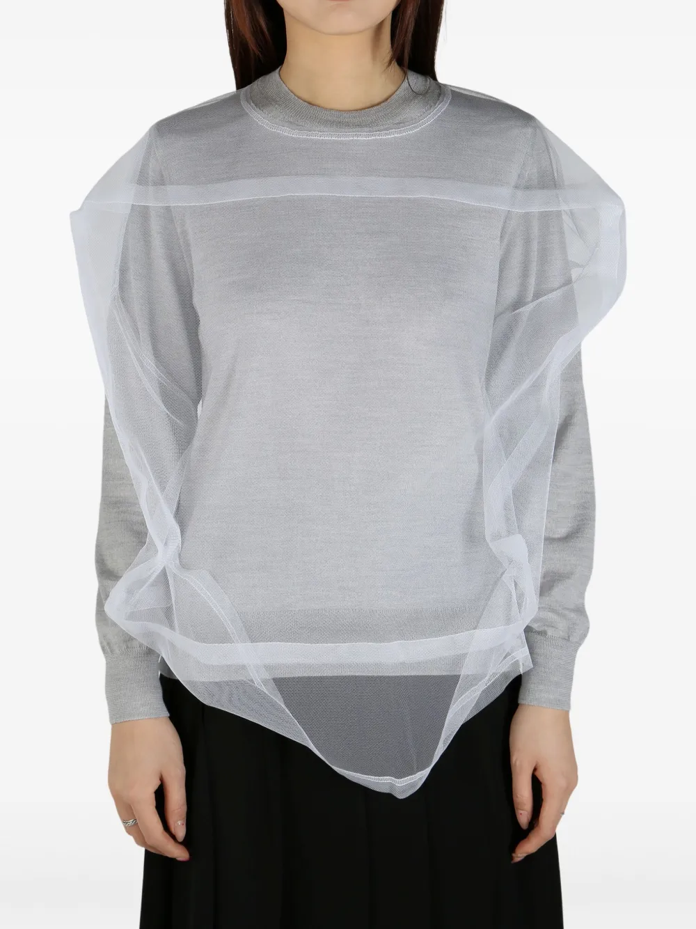 Shop Comme Des Garçons Layered Sweatshirt In 灰色