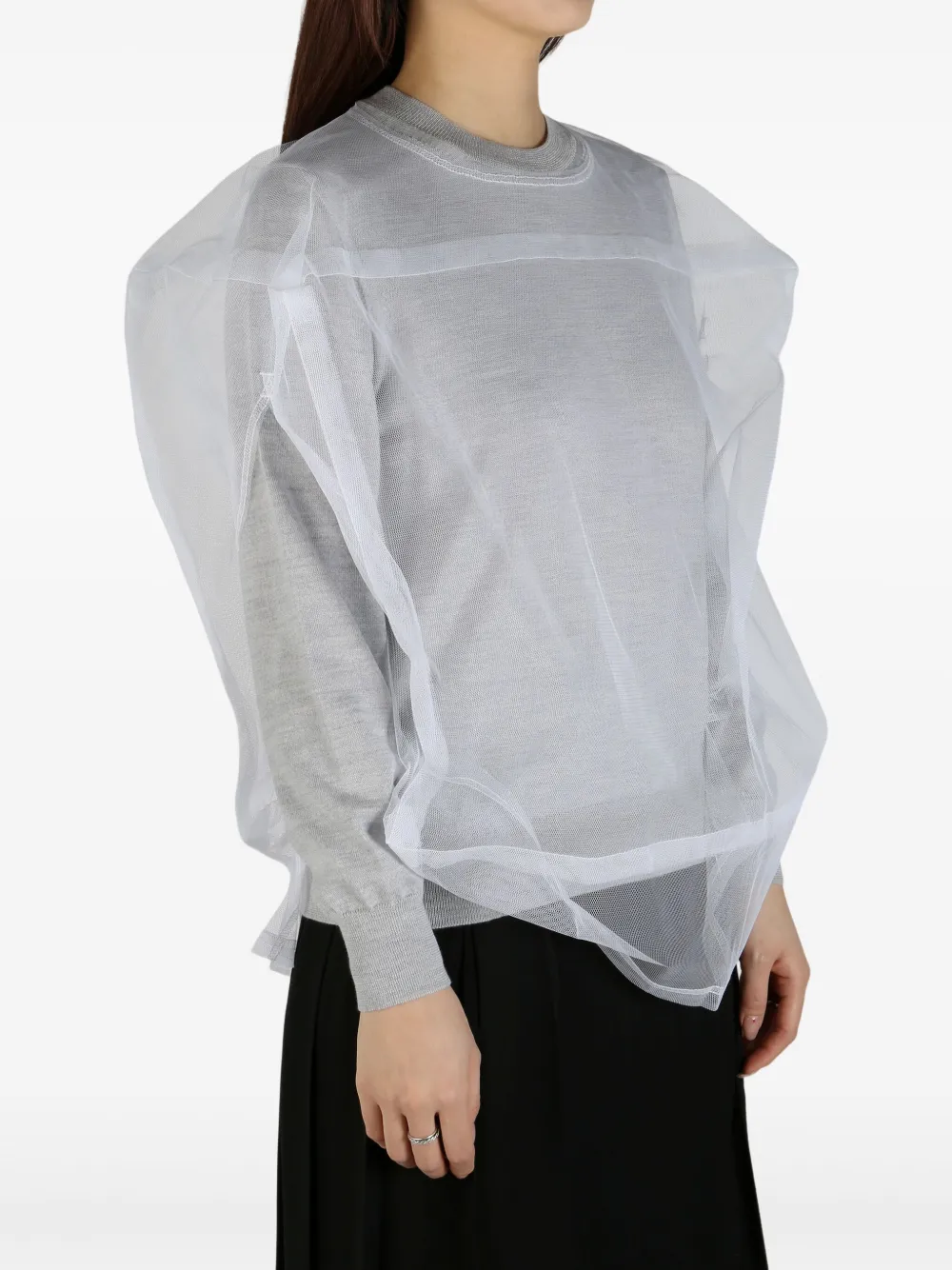 Shop Comme Des Garçons Layered Sweatshirt In 灰色