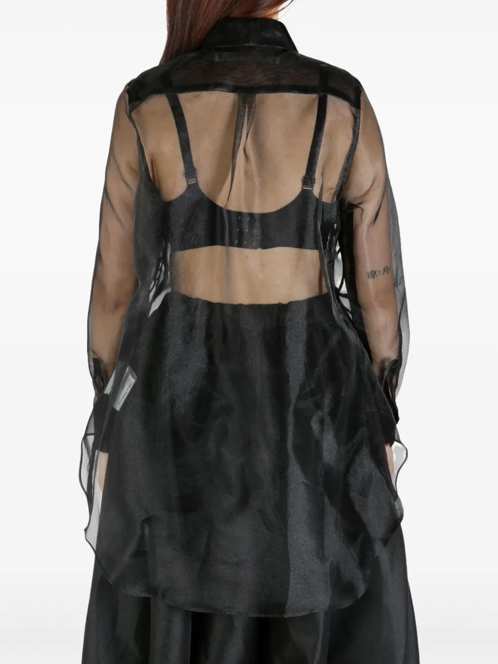 Shop Comme Des Garçons Semi-sheer Shirt In 黑色
