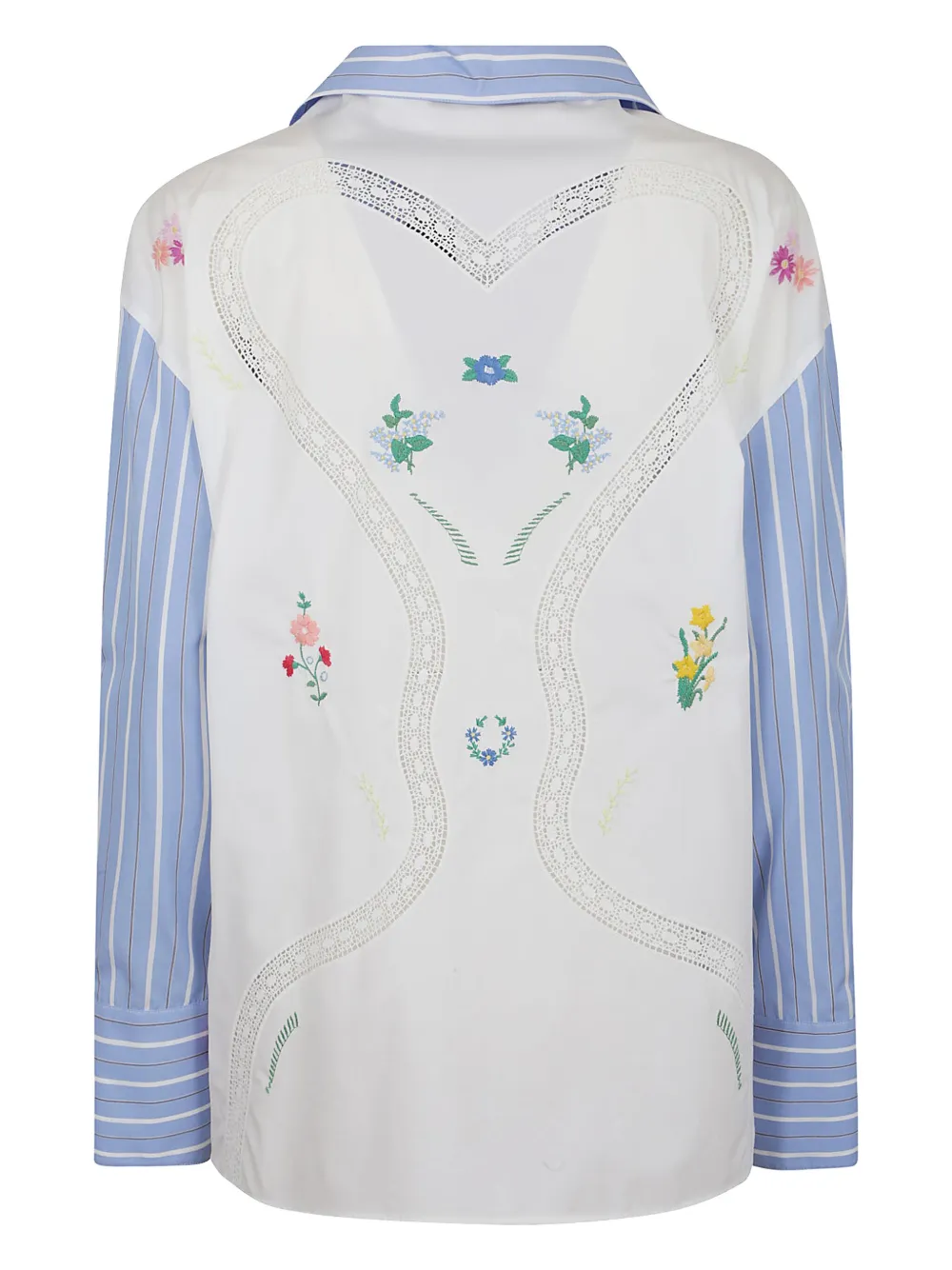 Weekend Max Mara Gestreepte blouse met borduurwerk - Blauw