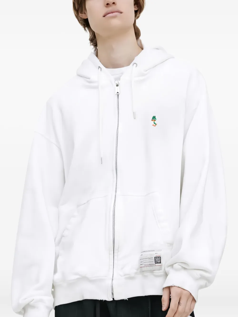 Maison MIHARA YASUHIRO ジップアップ パーカー - ホワイト Maison MIHARA YASUHIRO ジップアップ パーカー - ホワイト