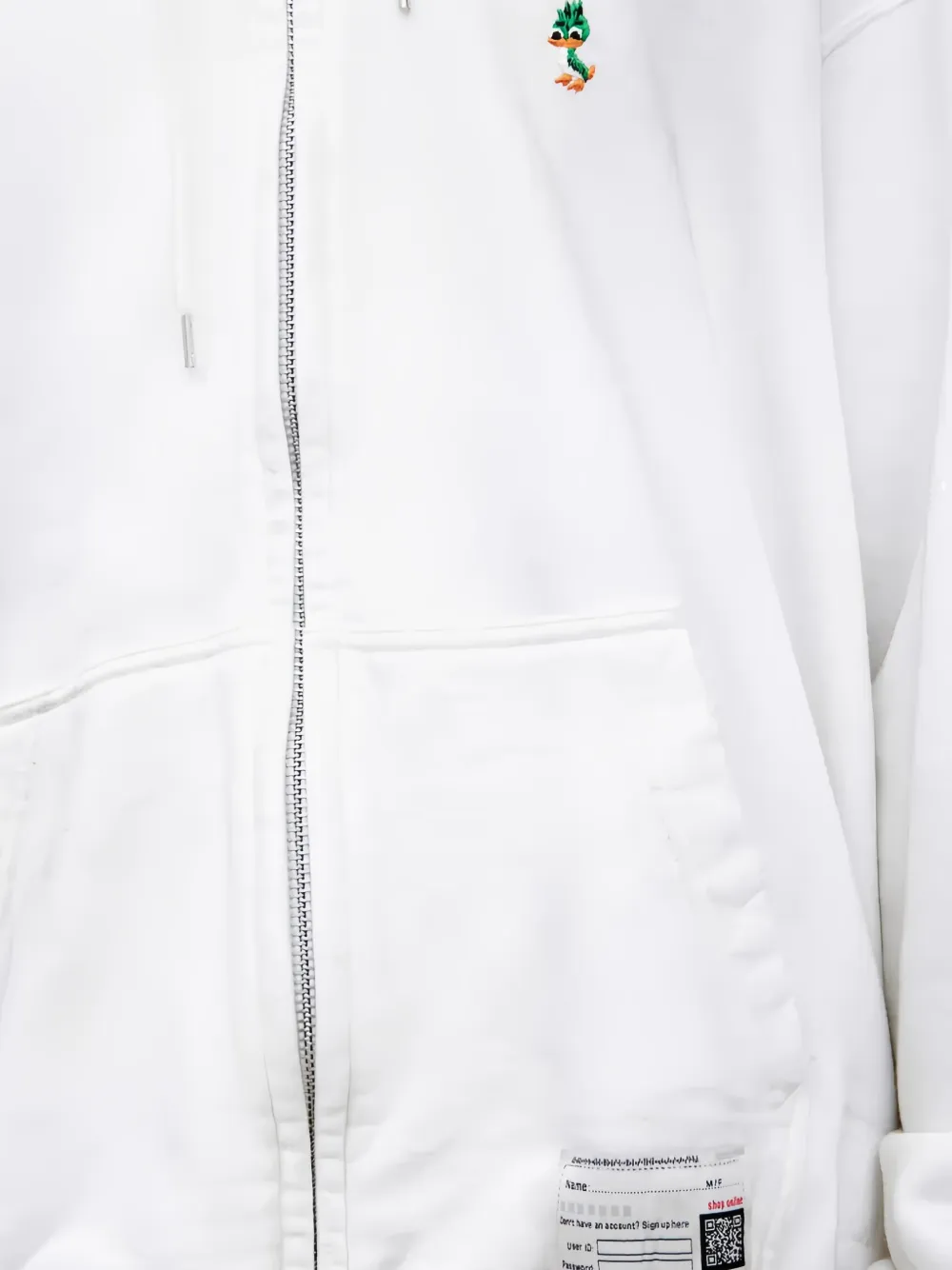 Miharayasuhiro Embroidered Zip-up Hoodie In White