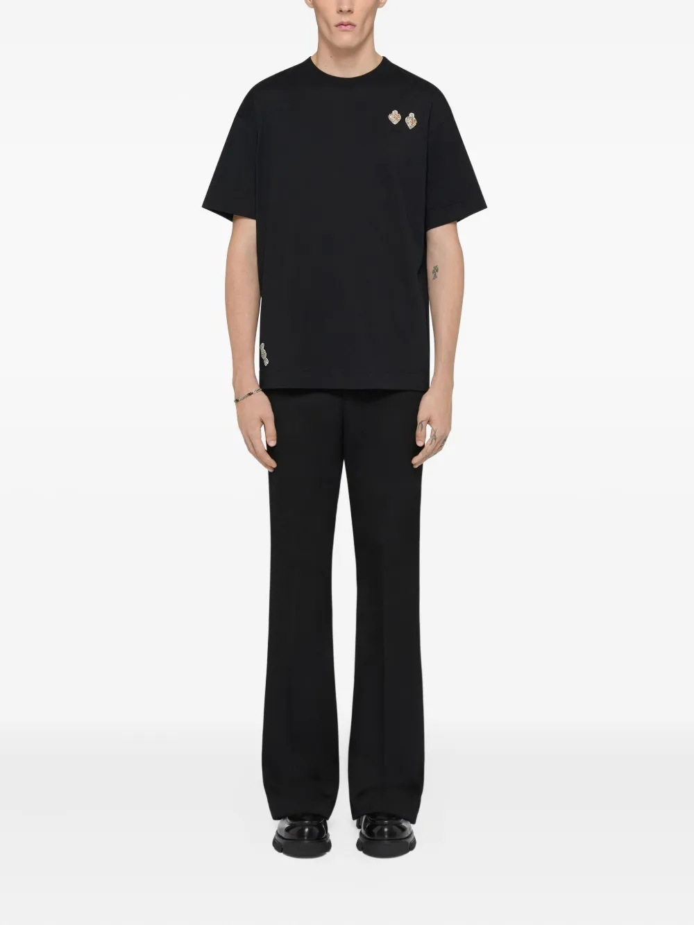 Givenchy heart-detail T-shirt - Zwart