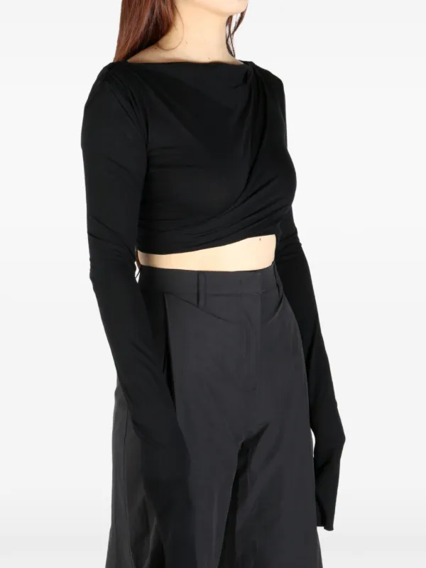 Rick Owens Lilies open-back Cropped Top | Black | FARFETCH
