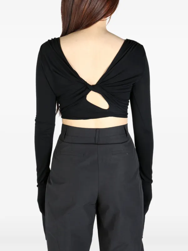 Rick Owens Lilies open-back Cropped Top | Black | FARFETCH