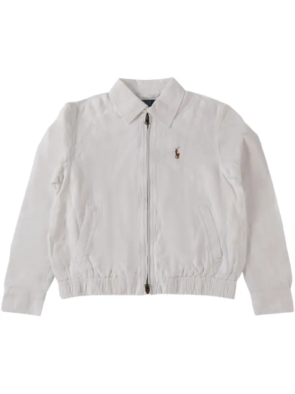 Polo Ralph Lauren Logo Bomber Jacket | White | FARFETCH RO