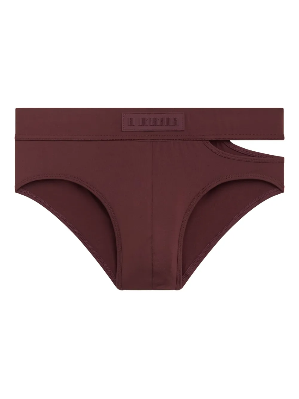 asymmetric-waistband swim briefs
