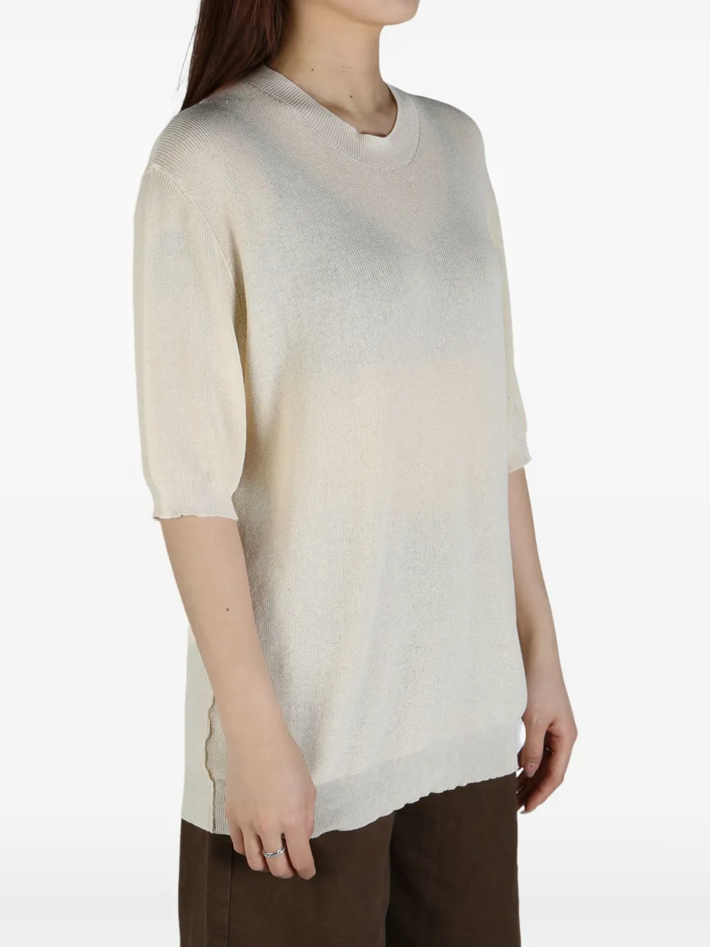 Uma Wang fine-knit T-shirt Beige