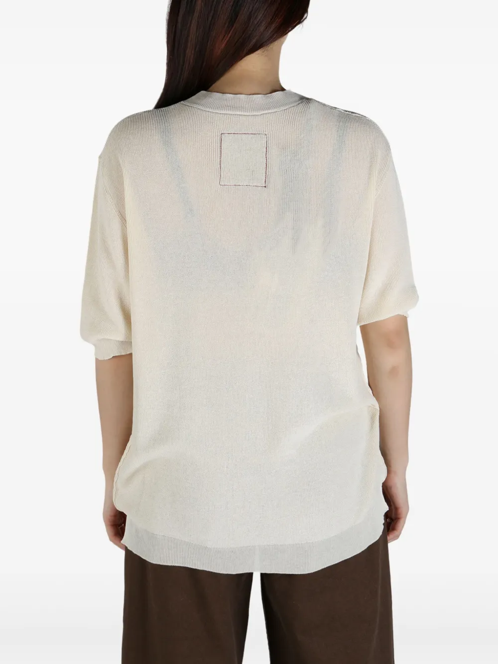 Uma Wang fine-knit T-shirt Beige