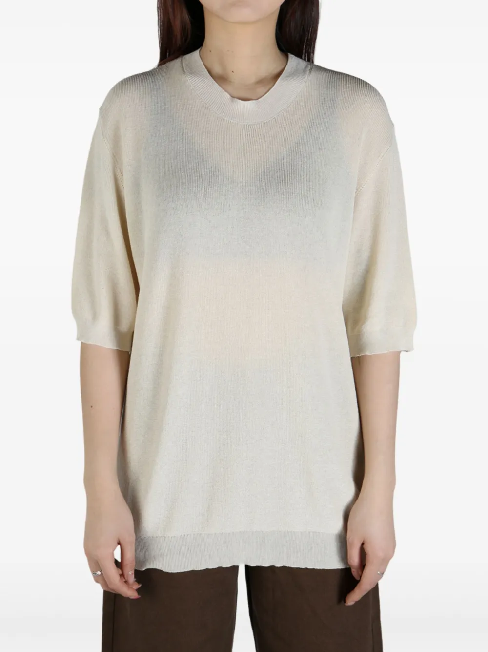 Uma Wang fine-knit T-shirt Beige