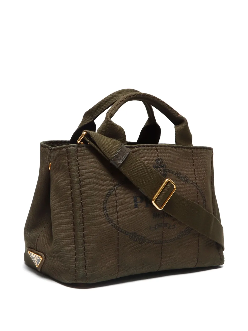 Pre-owned Prada 2010-2020s Canapa Tote Bag In 绿色