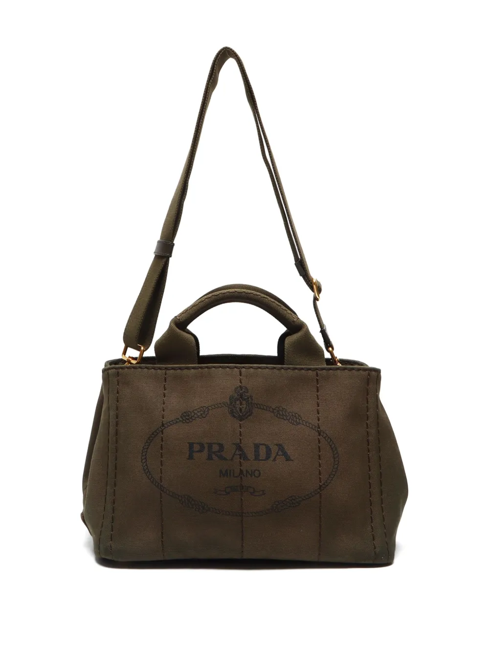 Pre-owned Prada 2010-2020s Canapa Tote Bag In 绿色