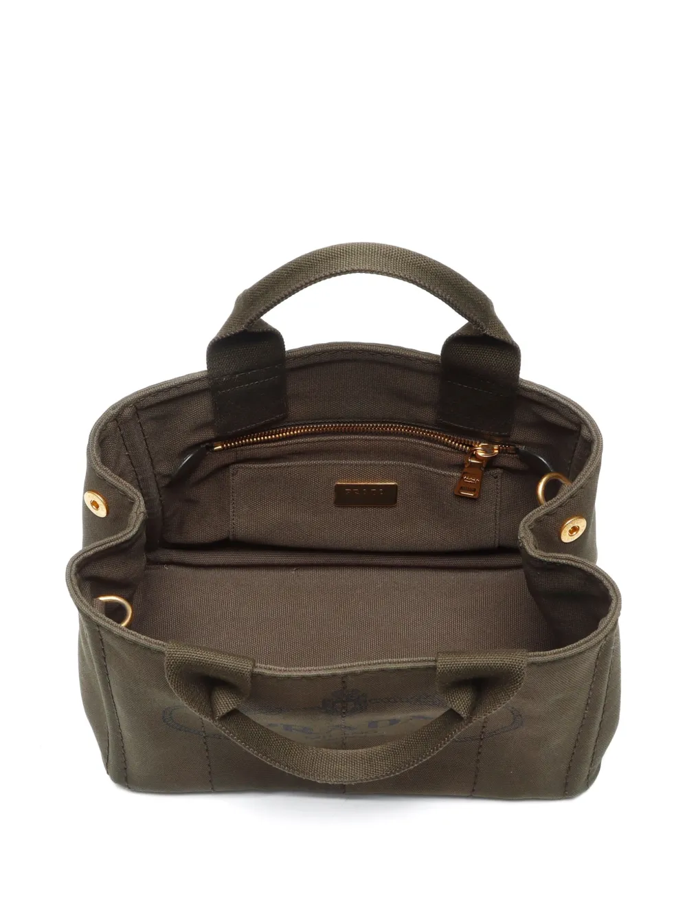 Pre-owned Prada 2010-2020s Canapa Tote Bag In 绿色