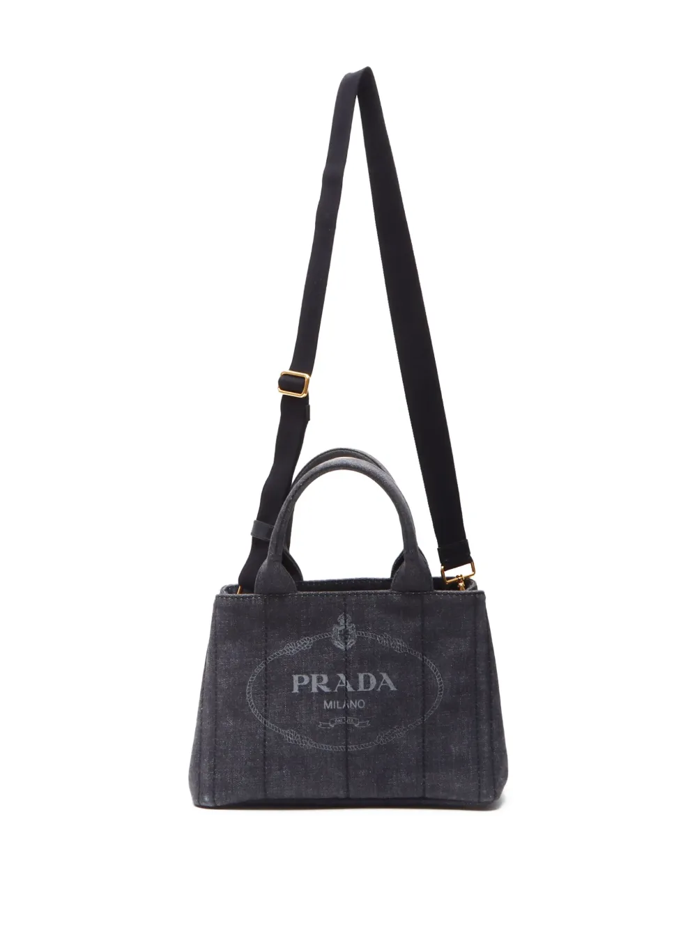 Pre-owned Prada 2015-2024 Canapa Two-way Bag In 灰色
