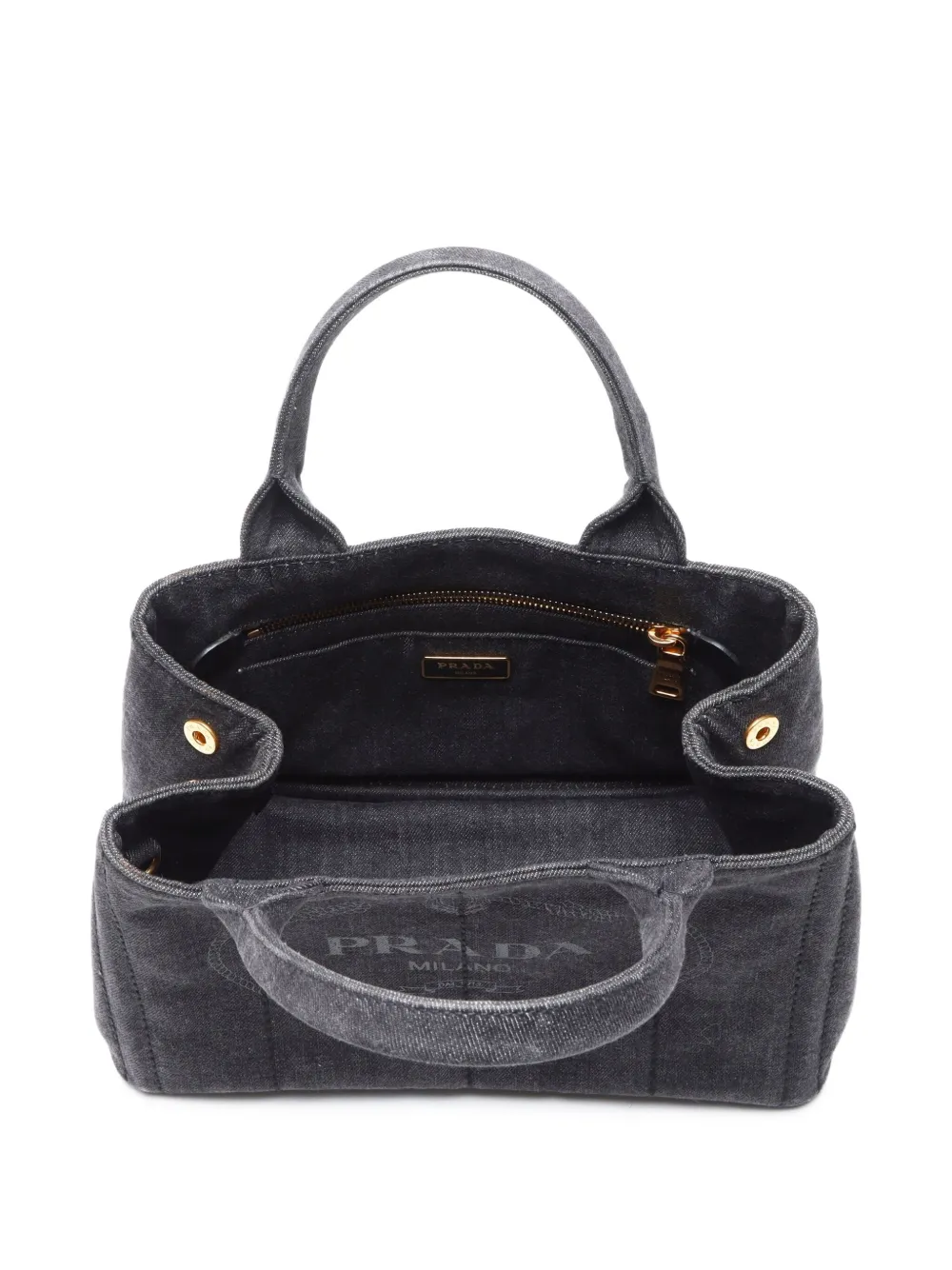 Pre-owned Prada 2015-2024 Canapa Two-way Bag In 灰色