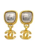 CHANEL Pre-Owned 1997 CC drop clip-on earrings - Gold