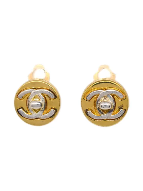 CHANEL Pre-Owned 1997 CC turnlock clip-on earrings