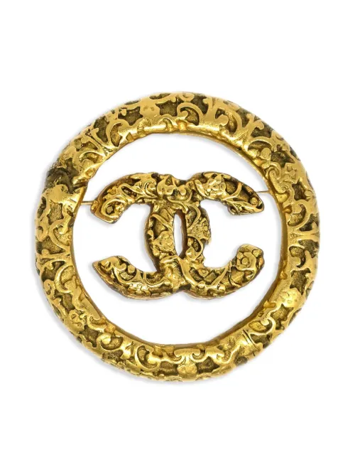 Broche médaillon à logo CC (2003) - CHANEL Pre-Owned - Modalova