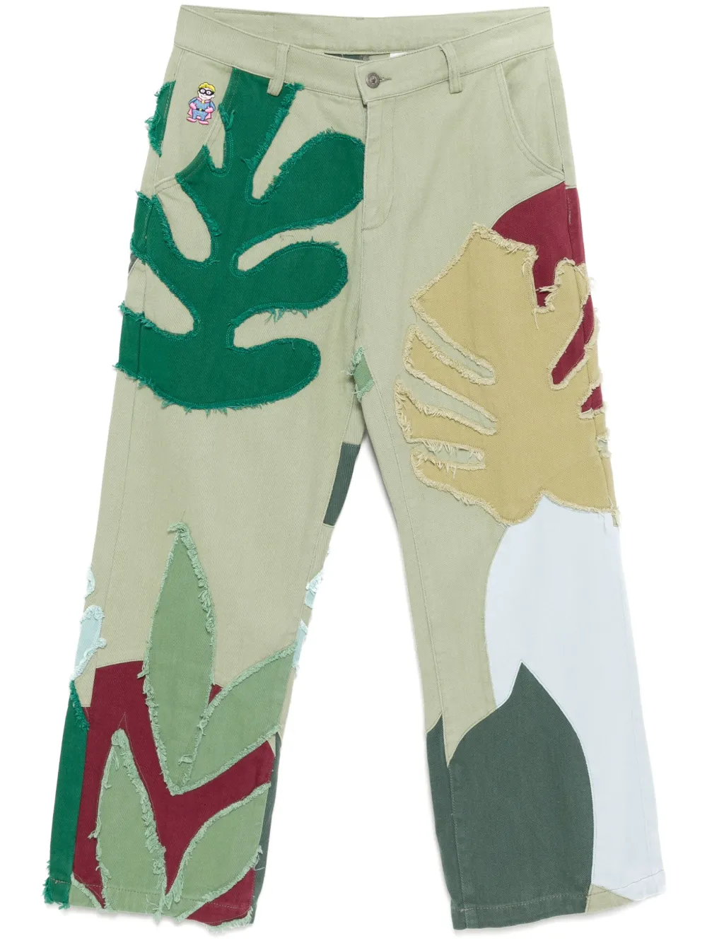 leaf patchwork trousers