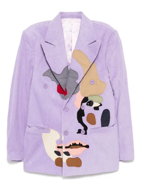 KidSuper patchwork face corduroy blazer