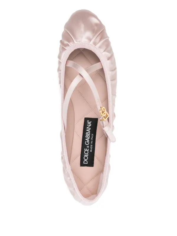 Dolce & Gabbana ロゴバックル フラットシューズ | ピンク