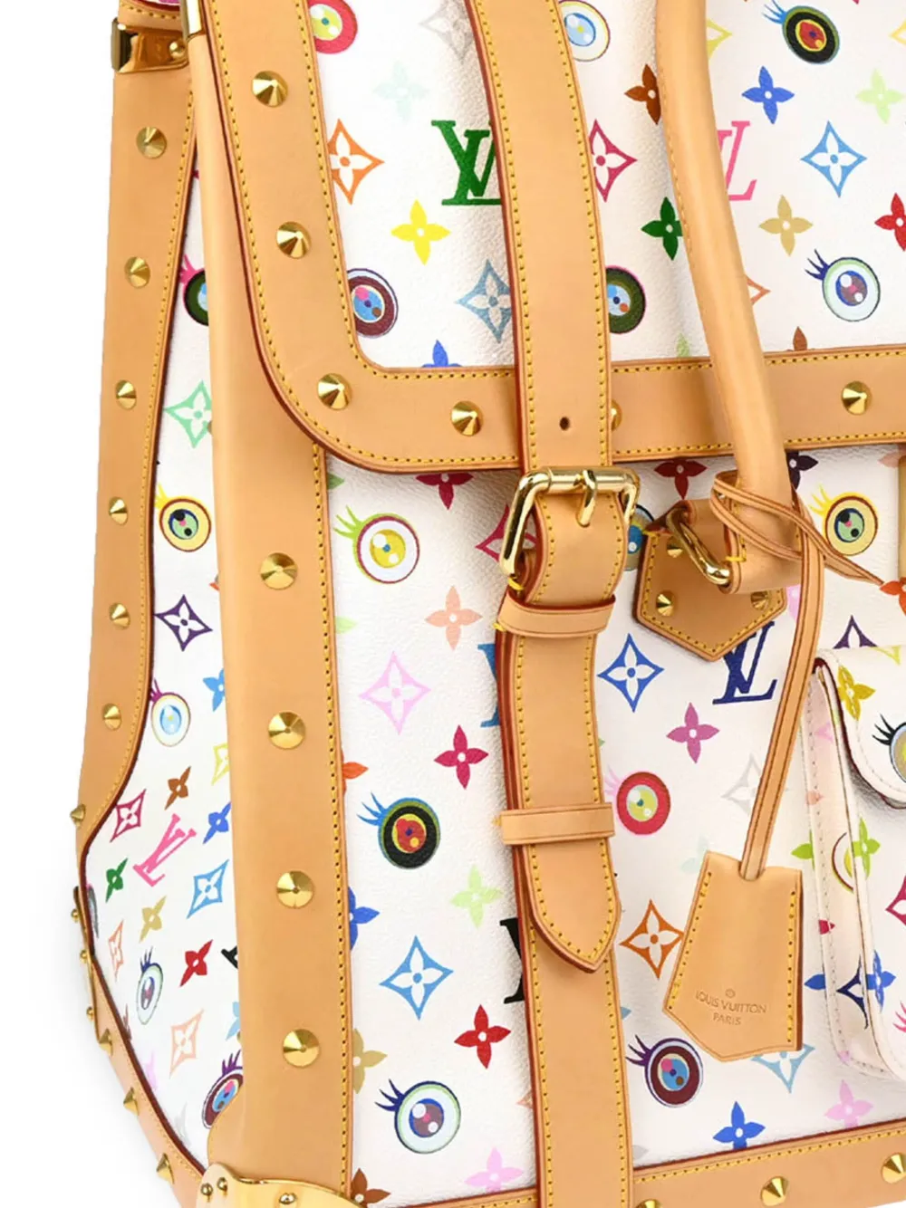 Pre-owned Louis Vuitton X Takashi Murakami 2003 Eye Love Sac Gigantic Handbag In White