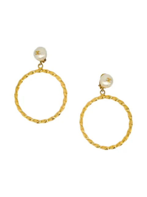 CHANEL Pre-Owned 1996 hoop clip-on earrings
