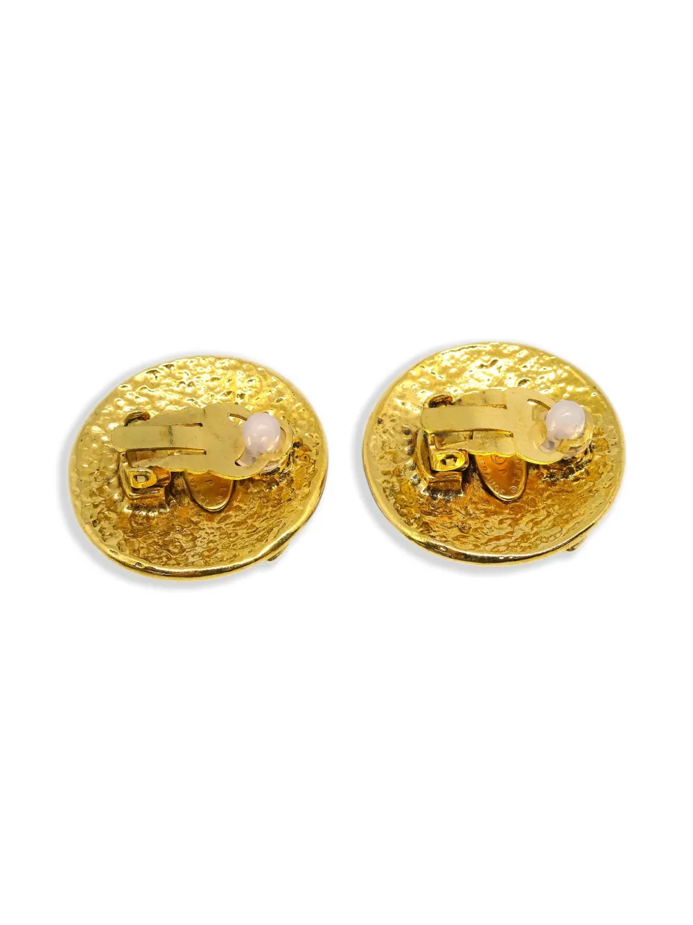 Pre-owned Chanel 1994 Cc Logo Clip-on Earrings In Gold