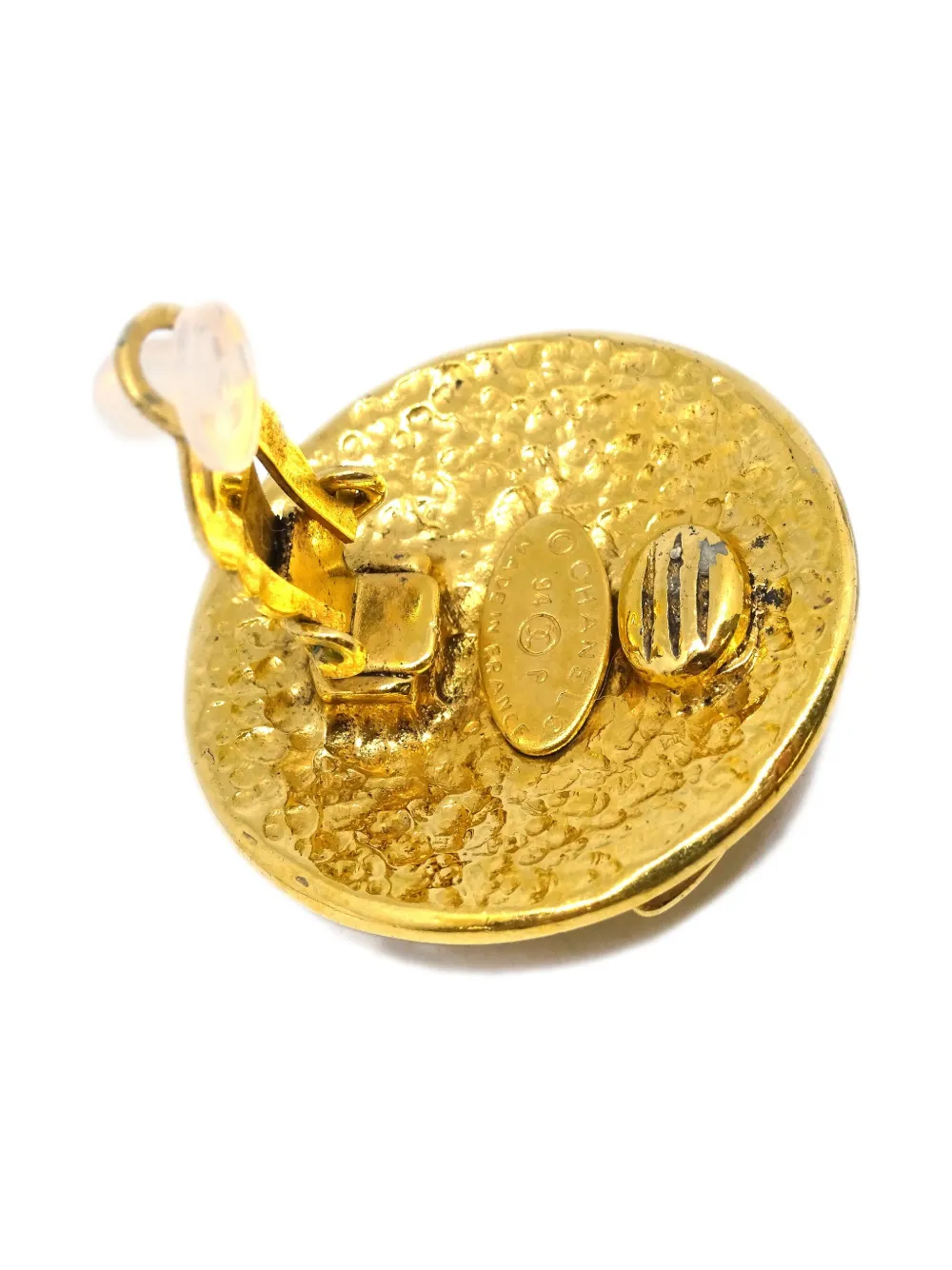 Pre-owned Chanel 1994 Cc Logo Clip-on Earrings In Gold