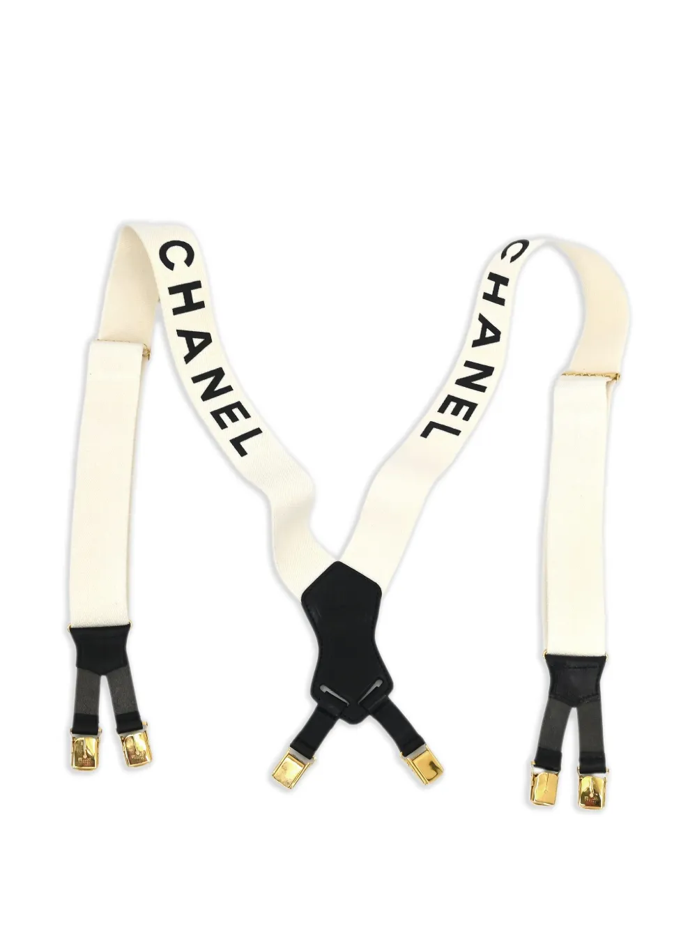 CHANEL サスペンダー 白黒セット
